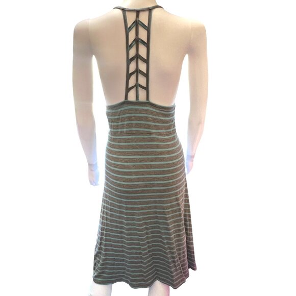Balance Outdoor Striped Racerback Turquoise Gray Dress Rayon/Polyester Blend XL - Picture 2 of 4